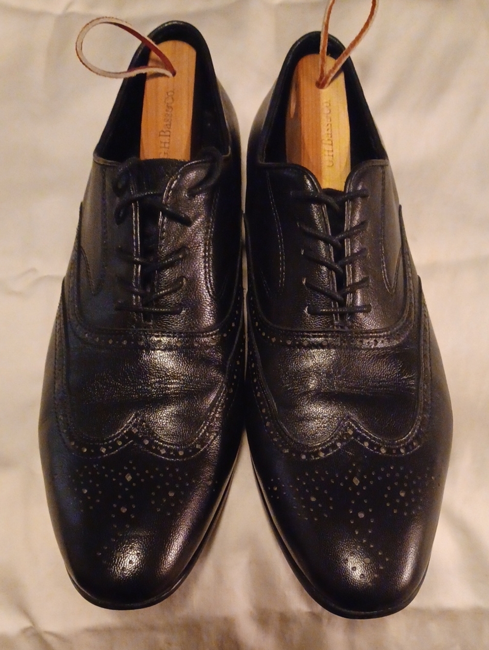 Kenneth Cole Black Leather Brogue Derby Oxfords